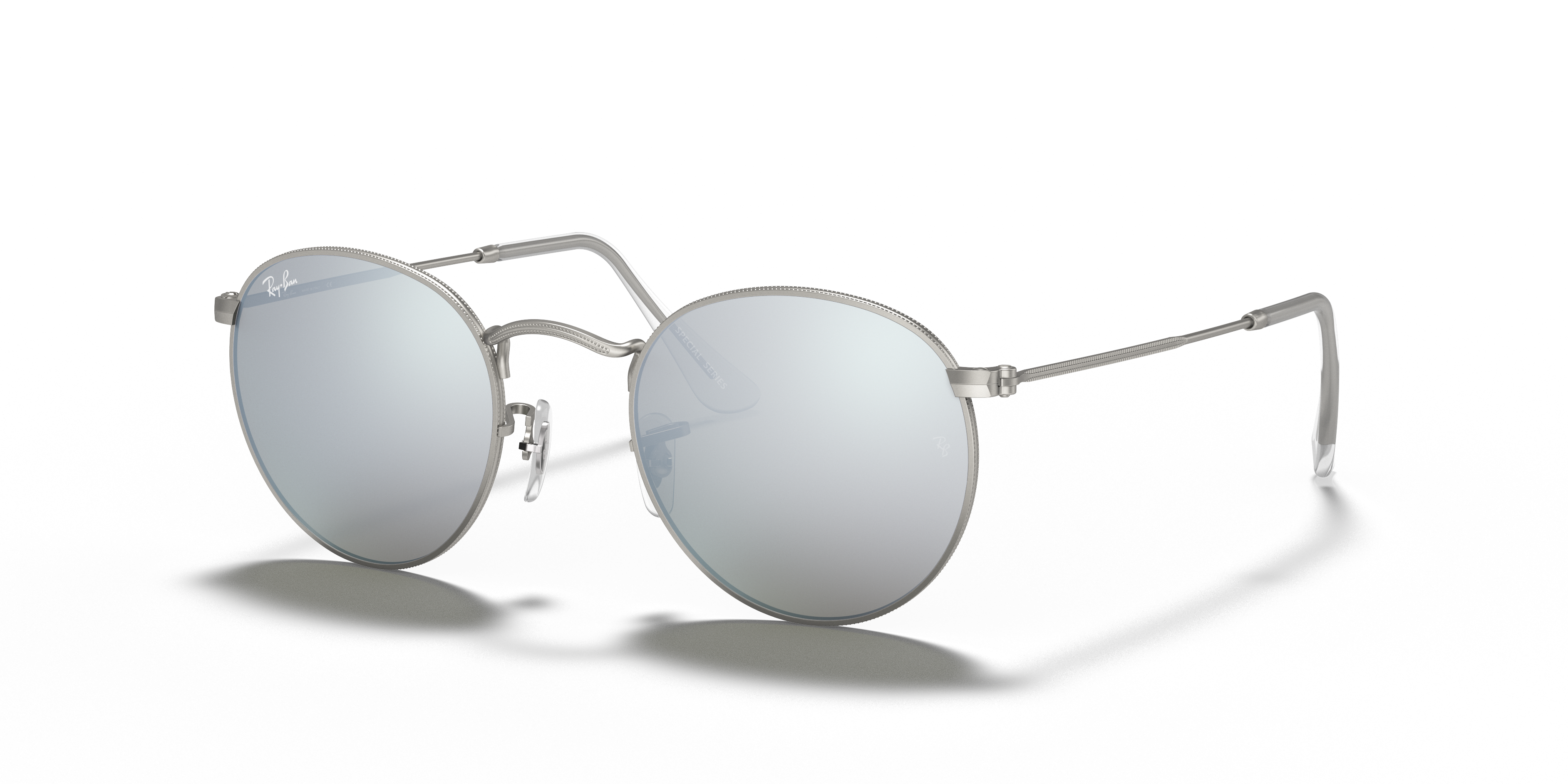 ray ban round metal argento