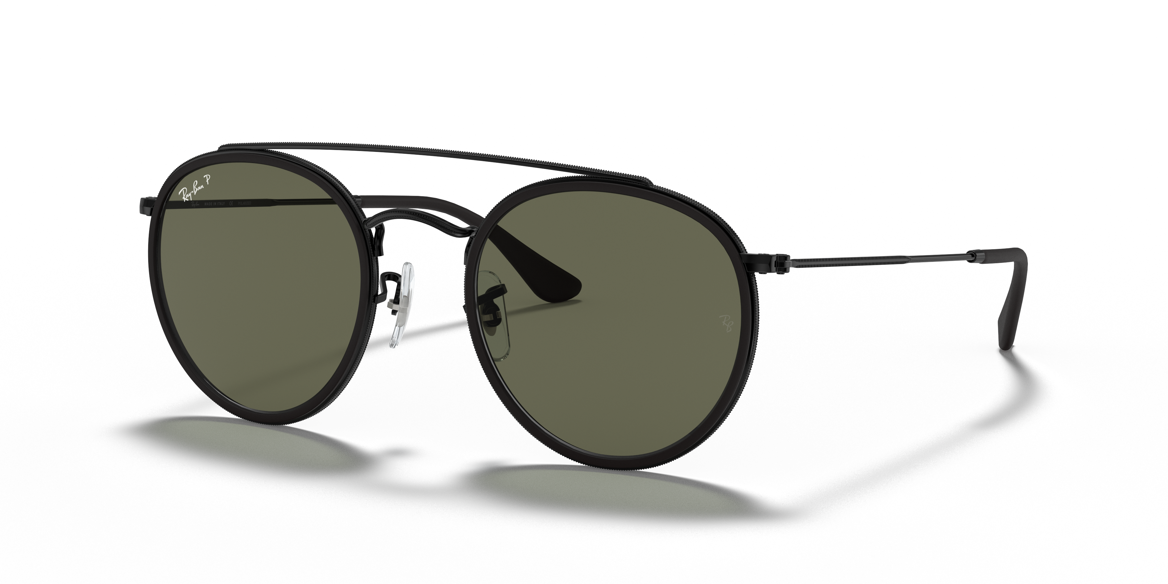 Ray-Ban RB3647N ROUND DOUBLE BRIDGE Nero e Verde - Occhiali da Sole  8053672737677 | Salmoiraghi e Viganò