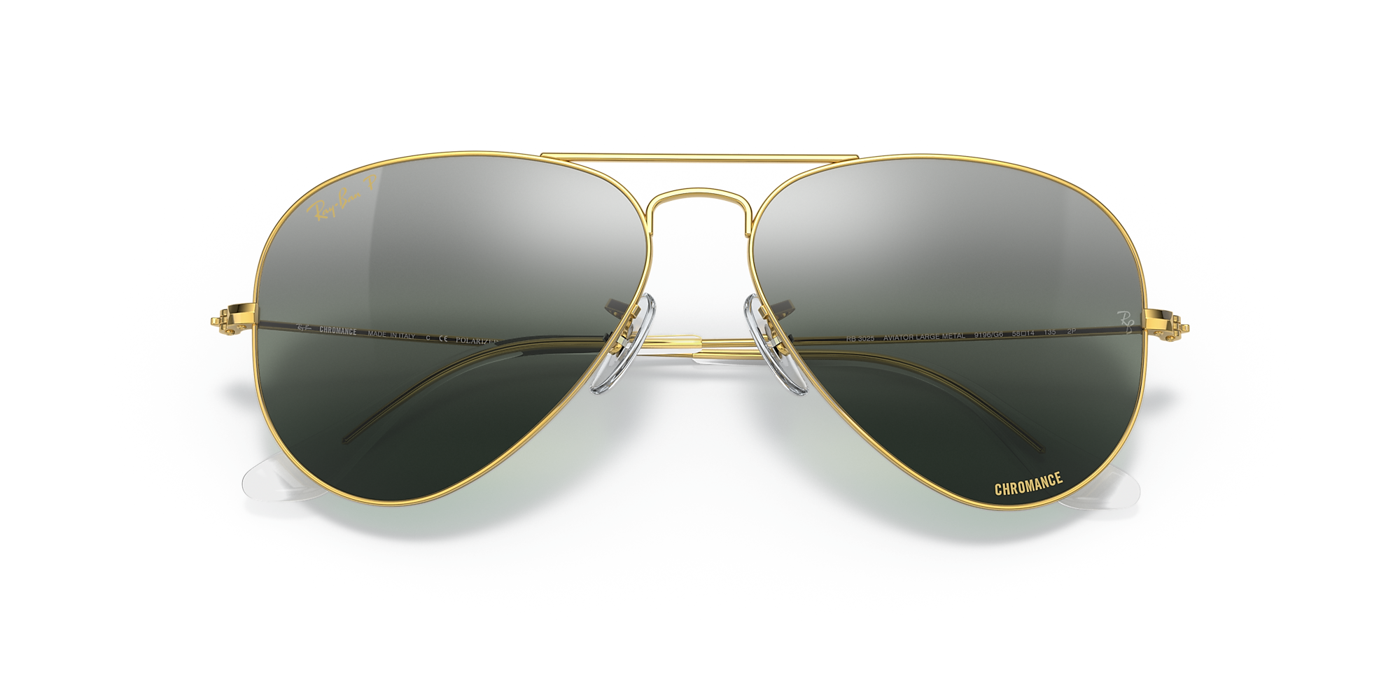 Ray-Ban RB3025 Aviator Chromance Oro e Argento - Occhiali da