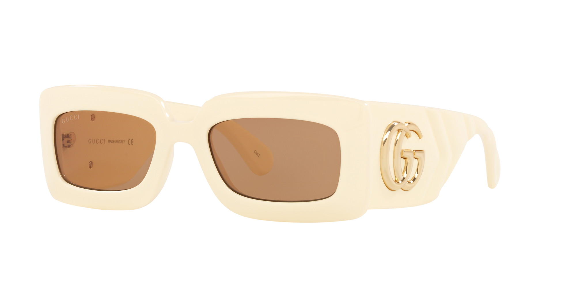 Gucci GG0811S Bianco e Marrone - Occhiali da Sole 889652308432 | Salmoiraghi  e Viganò